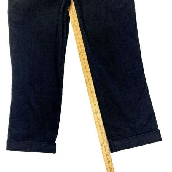 J. Crew Corduroy Pants Womens Size 6 Black Stretch City Fit Cuffed Cropped Jeans - Picture 12 of 14